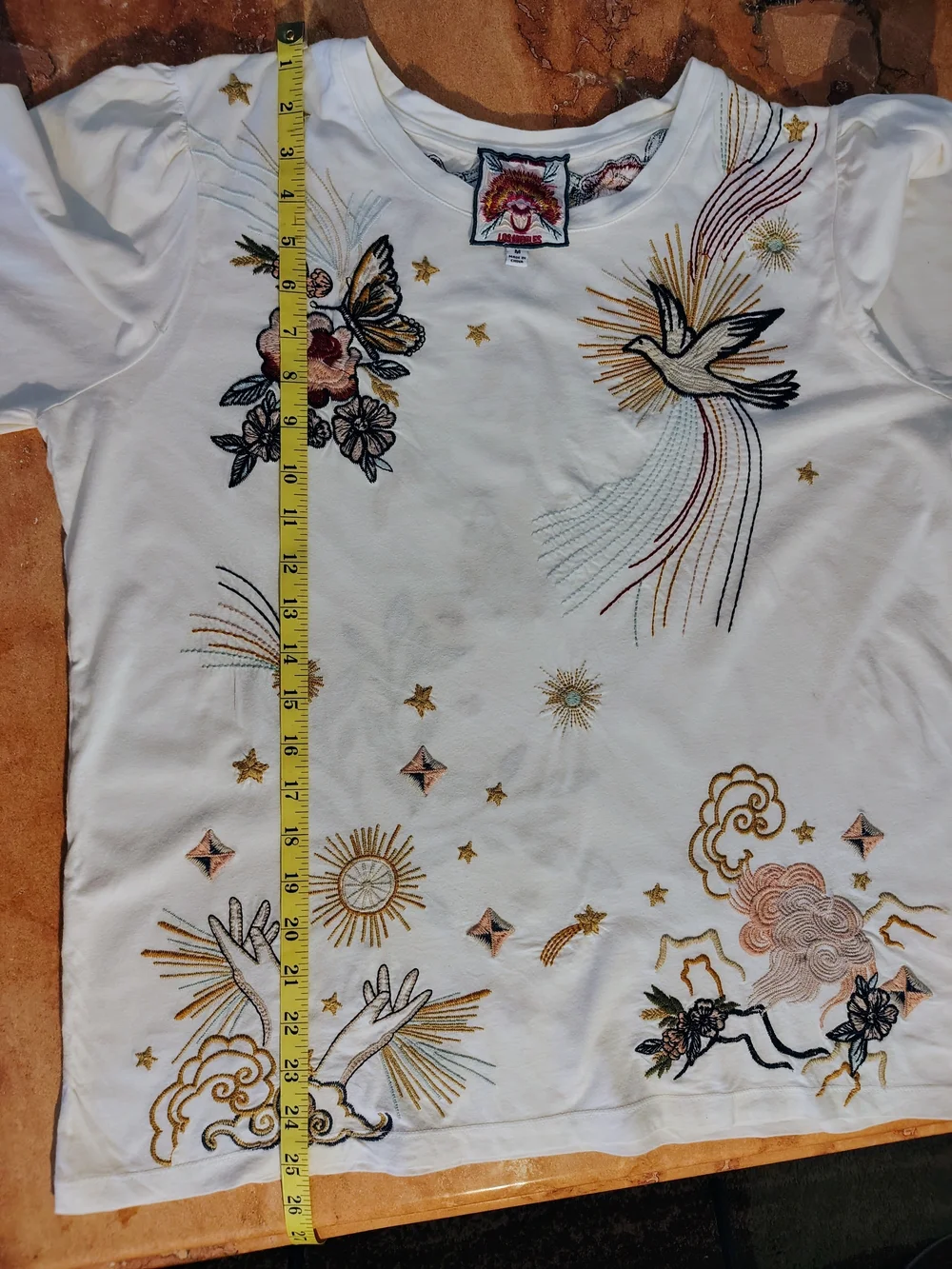 Embroidered Ivory Long-Sleeve Women's Top Johnny Was